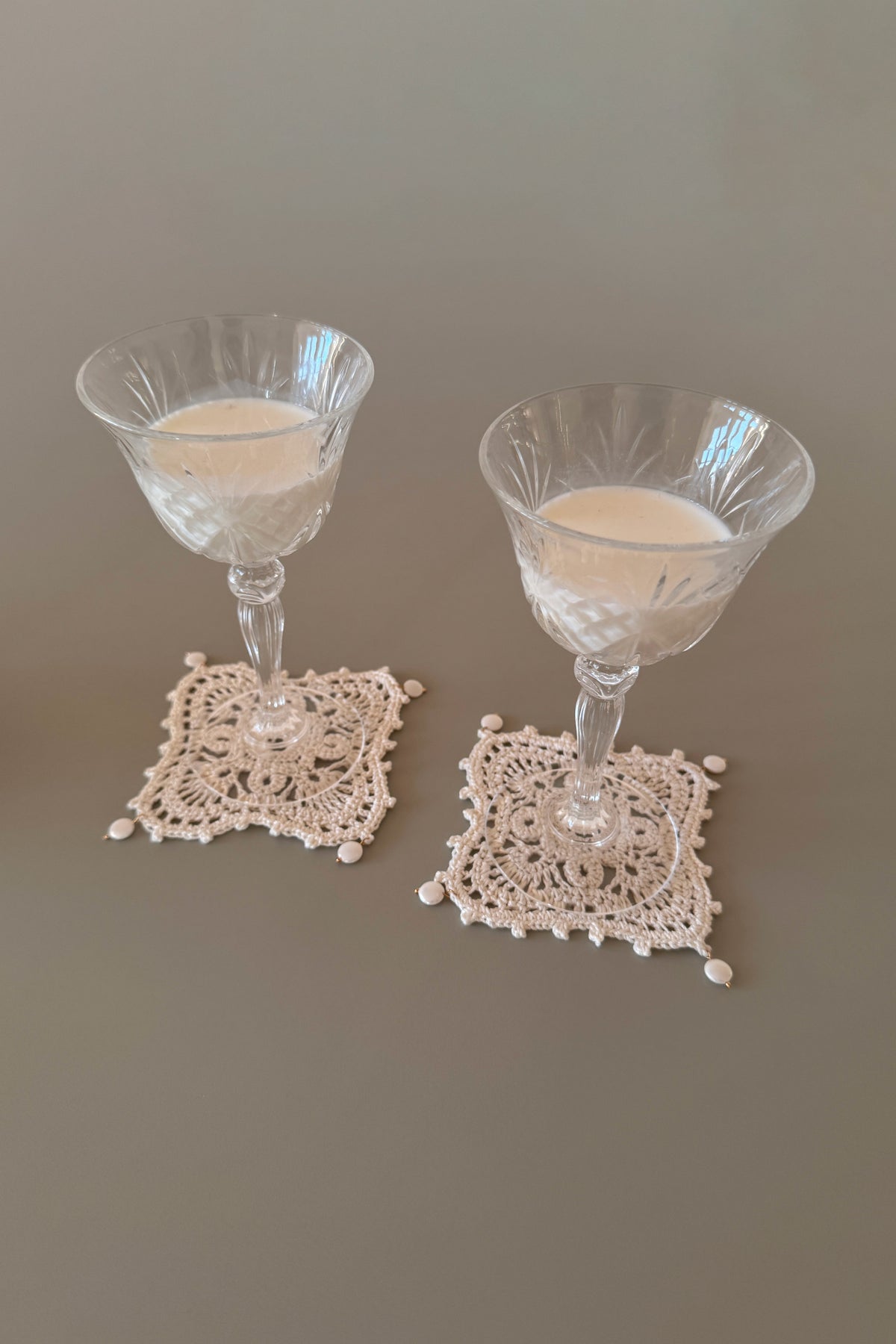 Ava Cream Coaster Set: pack of 2